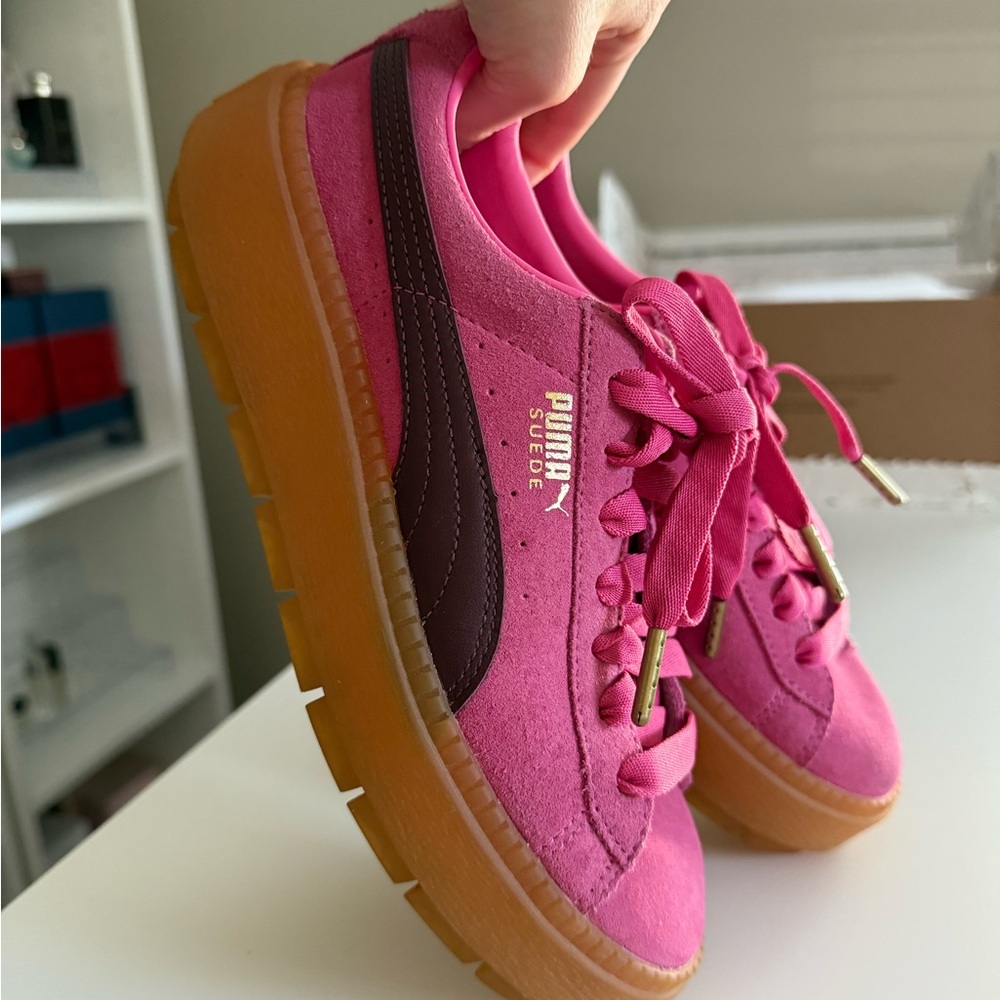 Puma Suede Women's Fuchsia chunky platform sneakers
